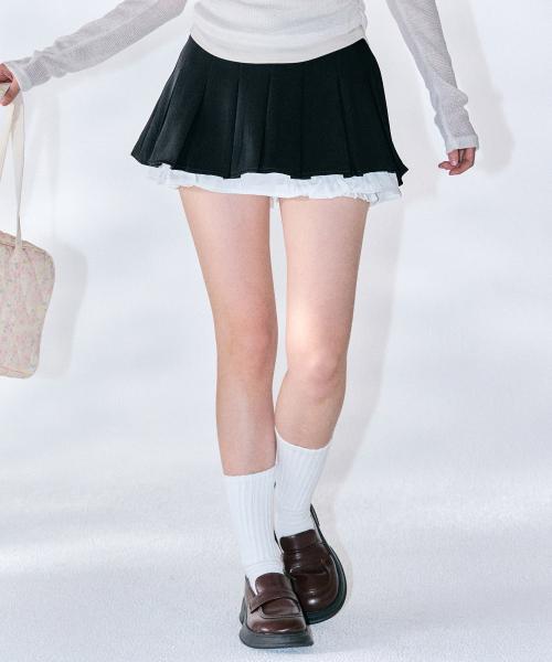 줄리아 플리츠 스커트 팬츠 [BLACK]