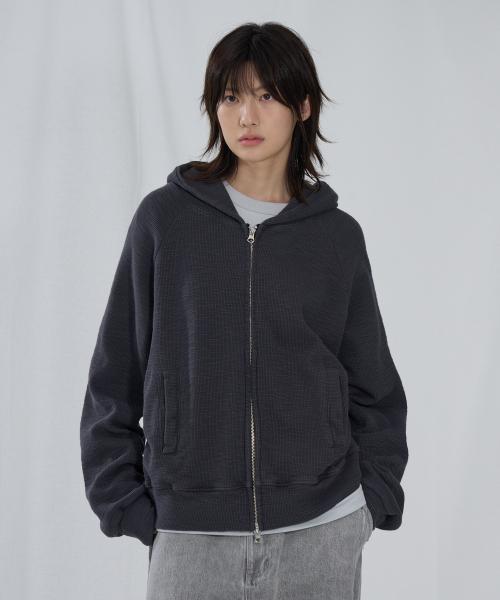 슬라브 베이직 후드 집업 [차콜]