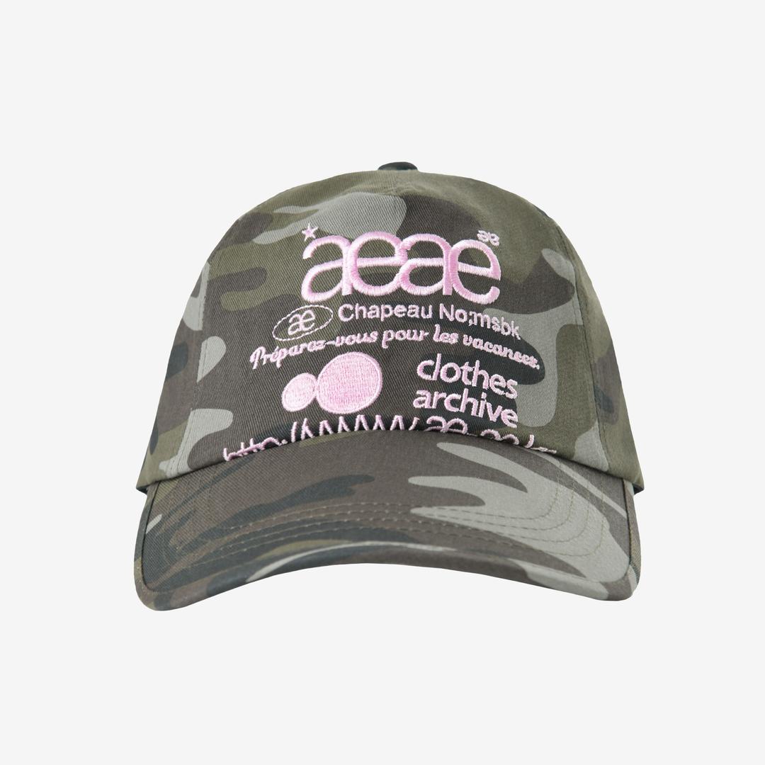WEB LOGO CAMO 5 PANNEL CAP - [GREEN]