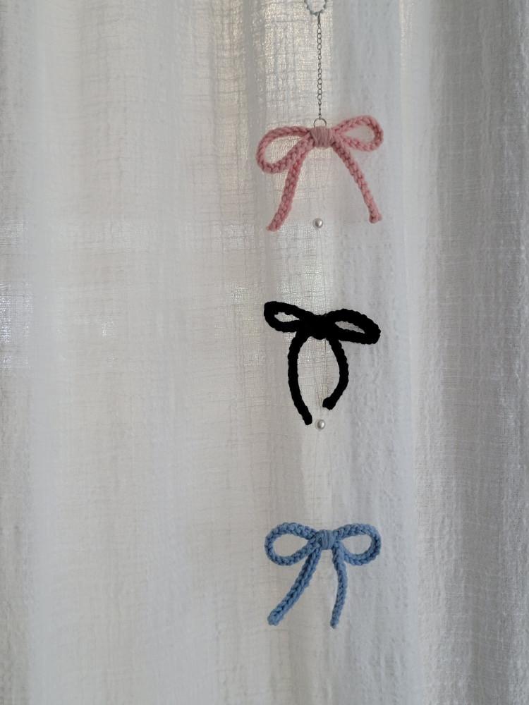 리본 뜨개 모빌 풍경 후우링 윈드벨 벽걸이 장식