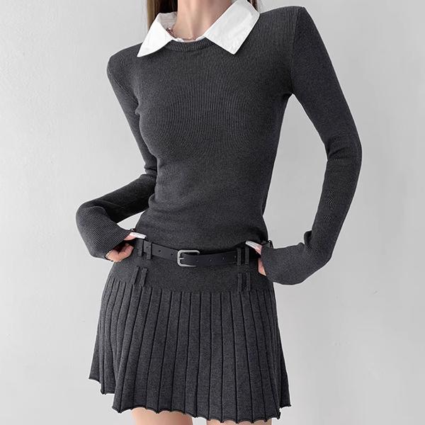 [수입] 니프 카라 페이크 원피스