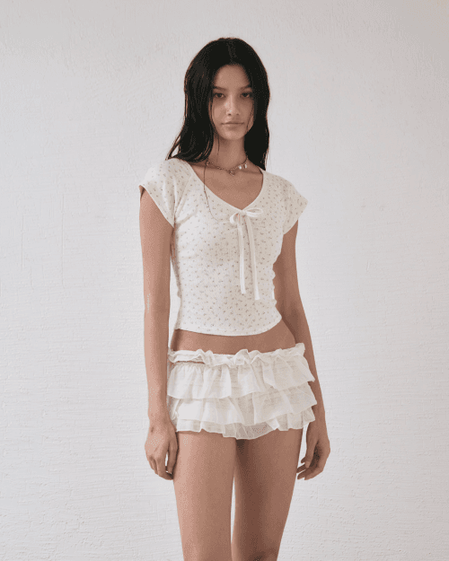 WILDFLOWER FITTED TOP [VANILLA]