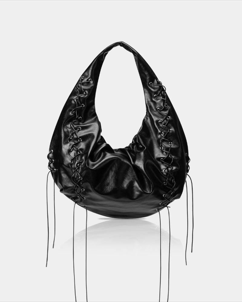 Binding Punk Hobo Bag Black