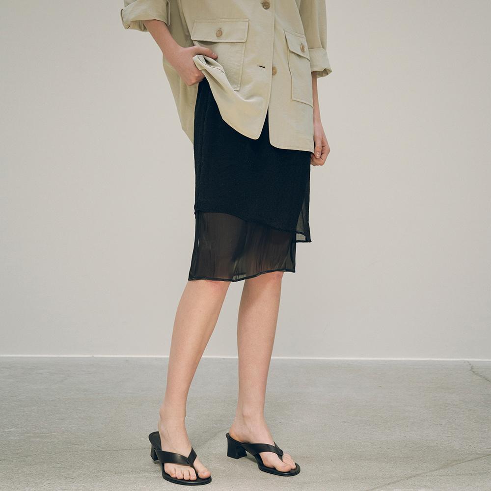 SIST9036 네이키드 밴딩 스커트_Black