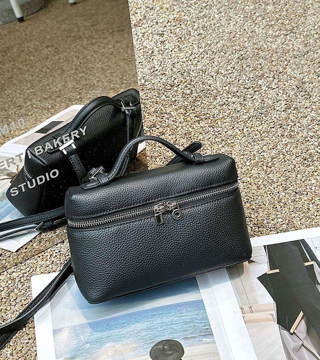 로로 레더 탑 핸들 미니 파우치 포켓 지퍼 크로스백 (5color)