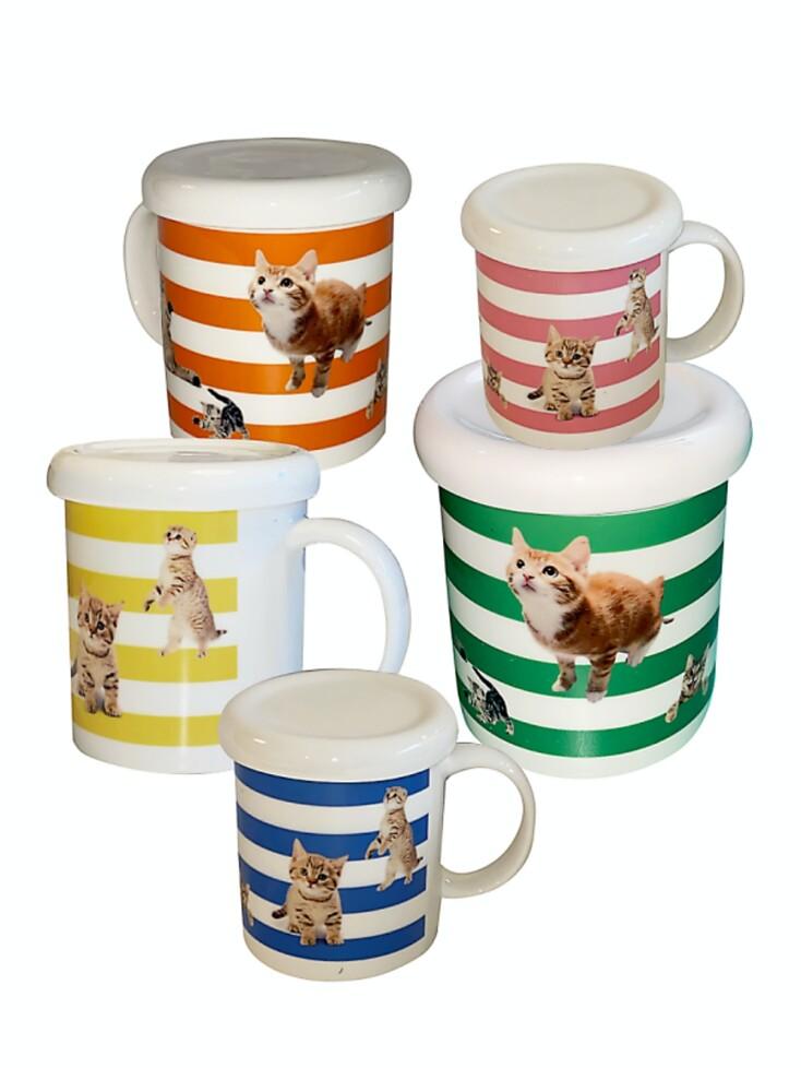 Love cat stripe mug cup