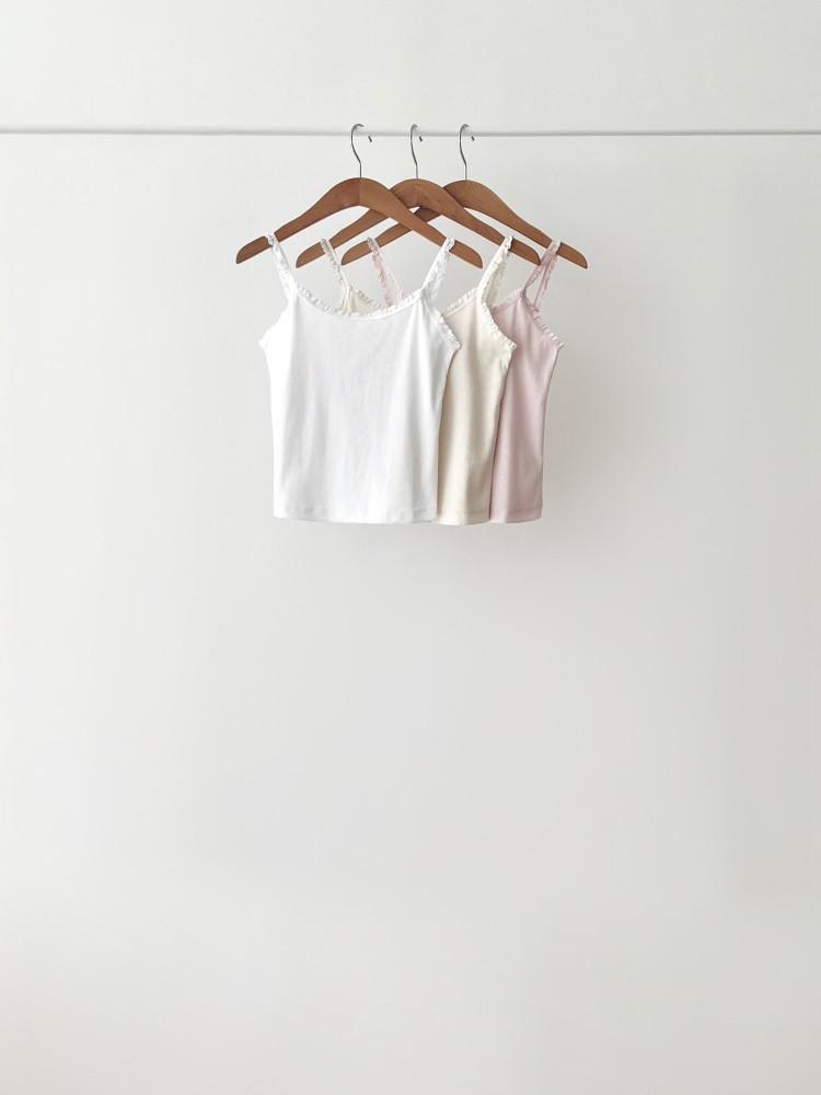 전컬러 당일/ vegetable 베지터블 시에 슬리브리스 레이스 이너 끈나시 (3col)