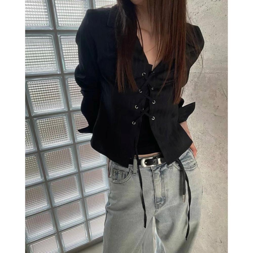 Flower 플라워 런던 스트라이프 셔츠 아일렛 블라우스 (2colors)