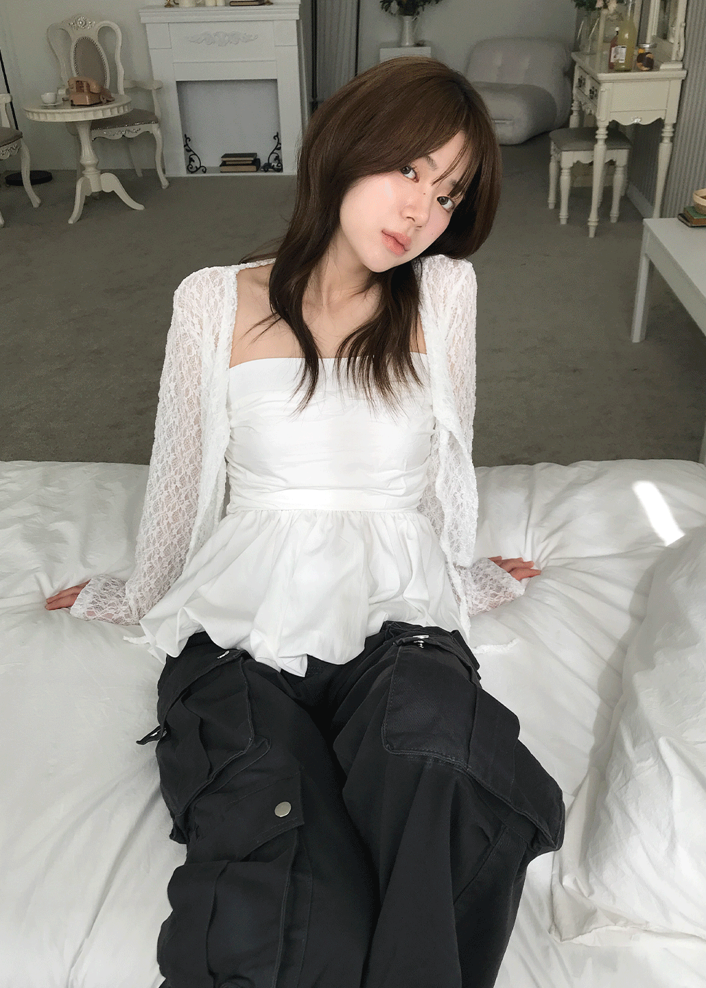 서울베이스드 TUBE TOP BALLON BLOUSE