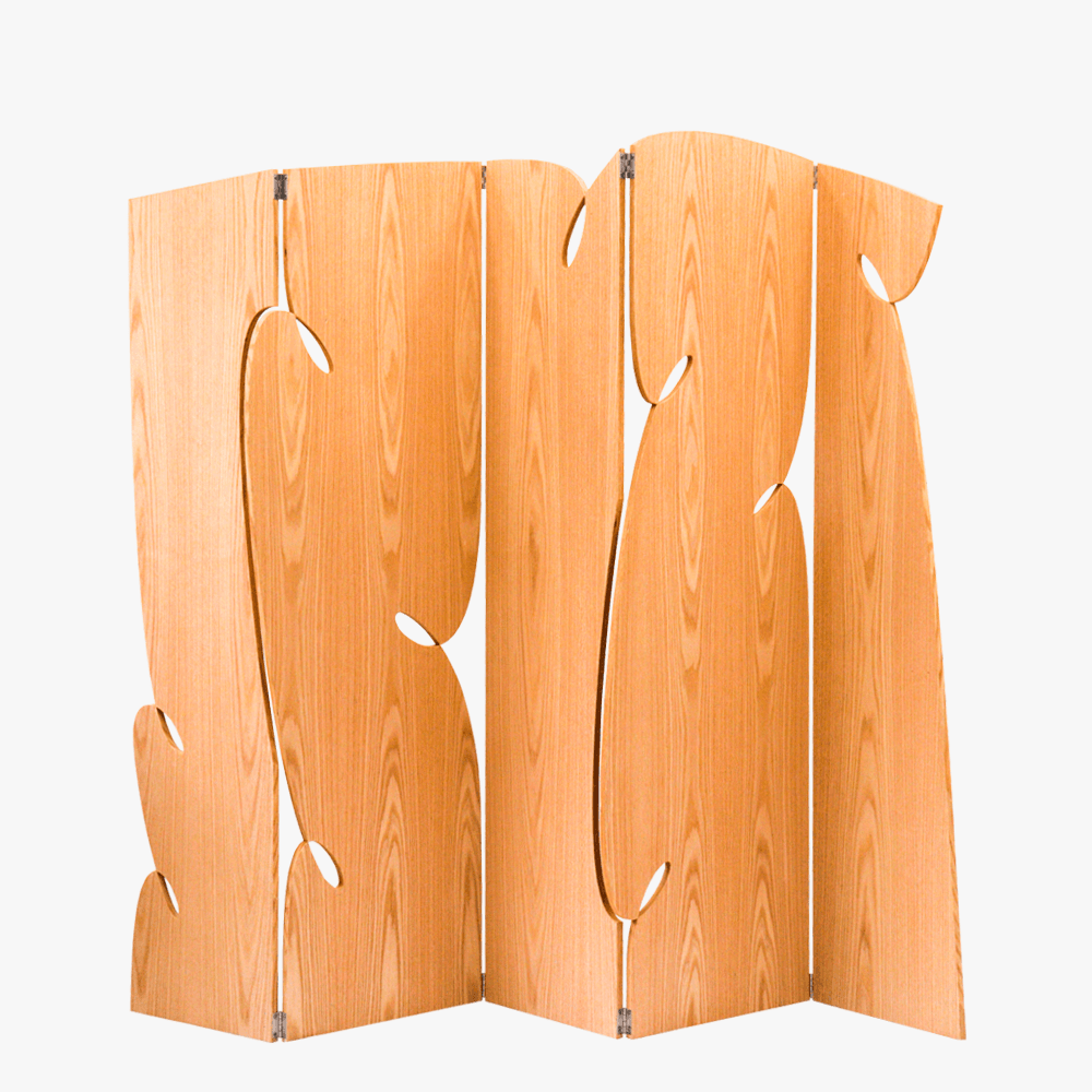 Curly Room Divider | Red Oak