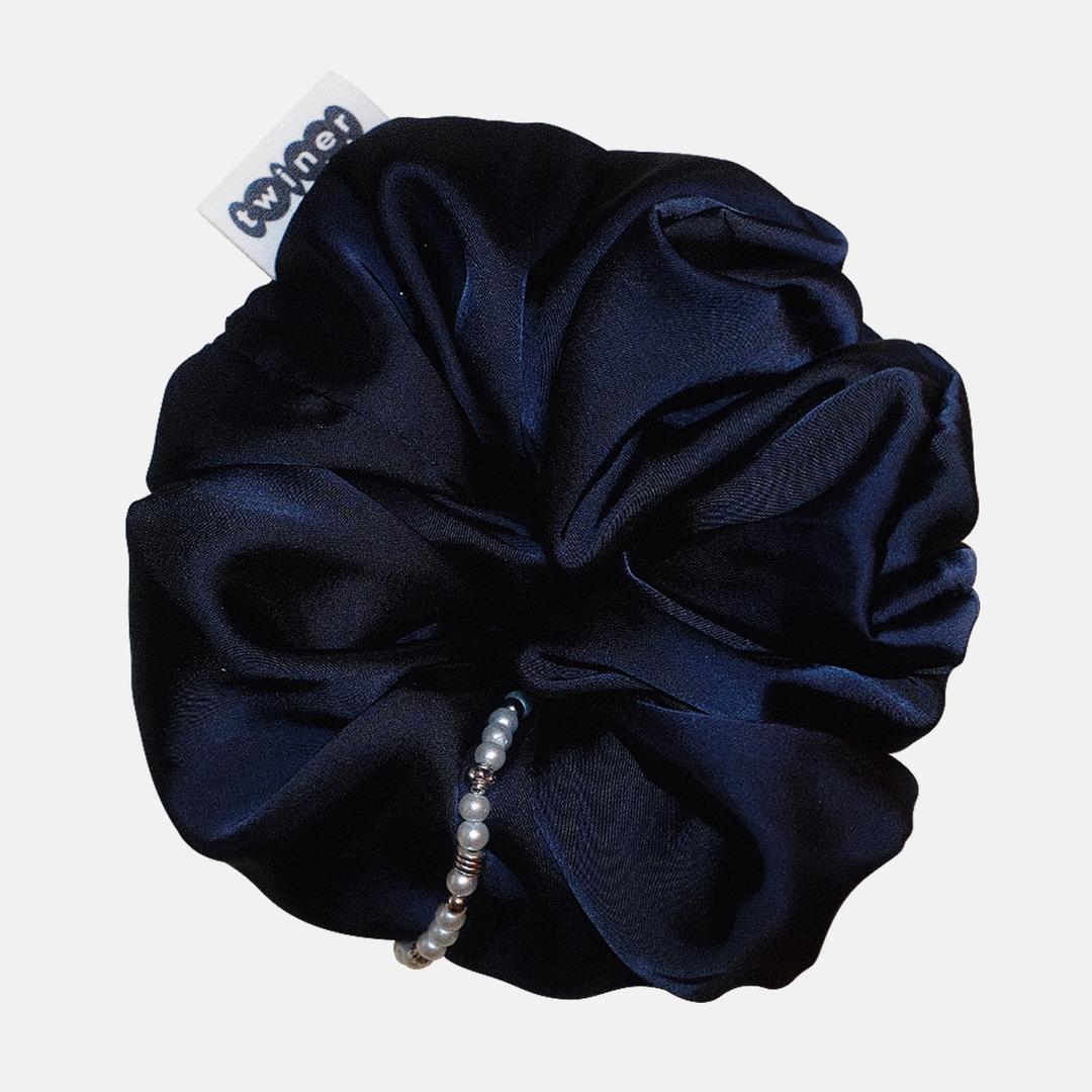 Charming satin scrunchie - Navy