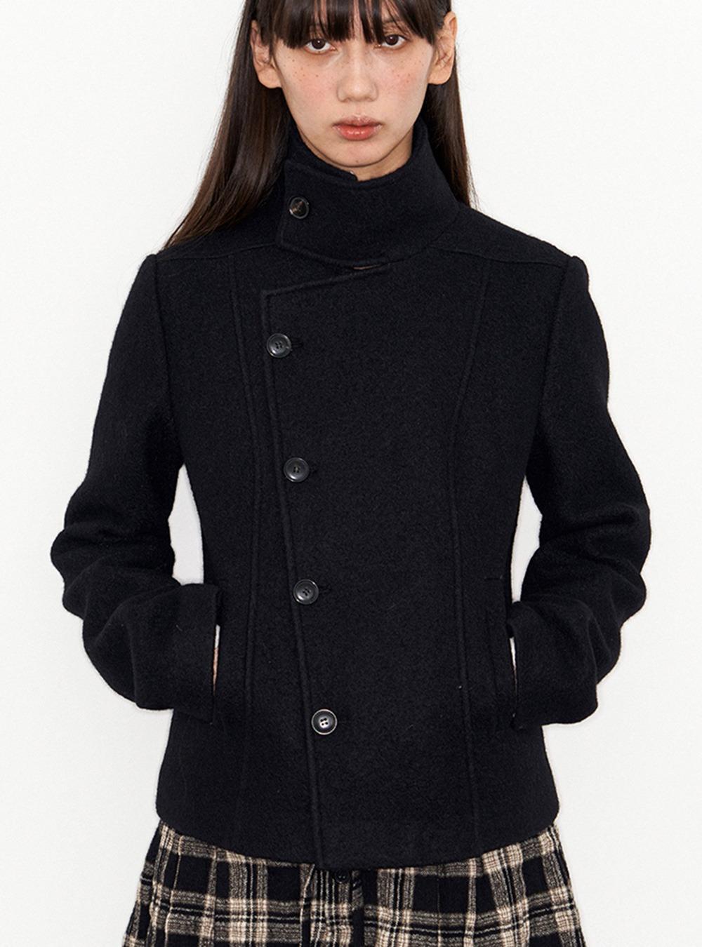Wool Stand Collar Slim Jacket