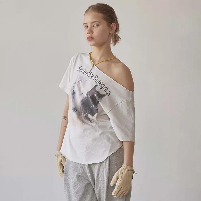 Sheriff Cut Out Tee Dirty White