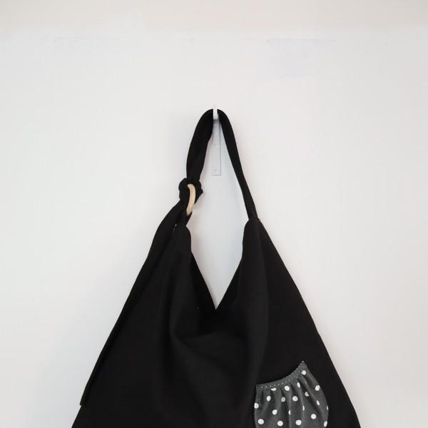 black dot pocket hobo bag