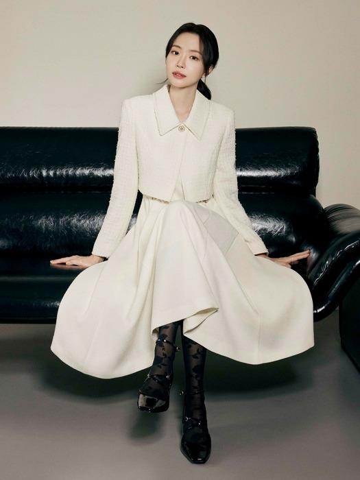 [단독]펄 버튼 재킷 플레어 원피스 GRBA0OP551