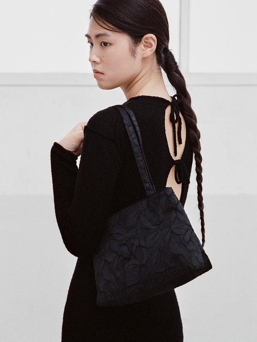 Jacquard shoulder bag (black)