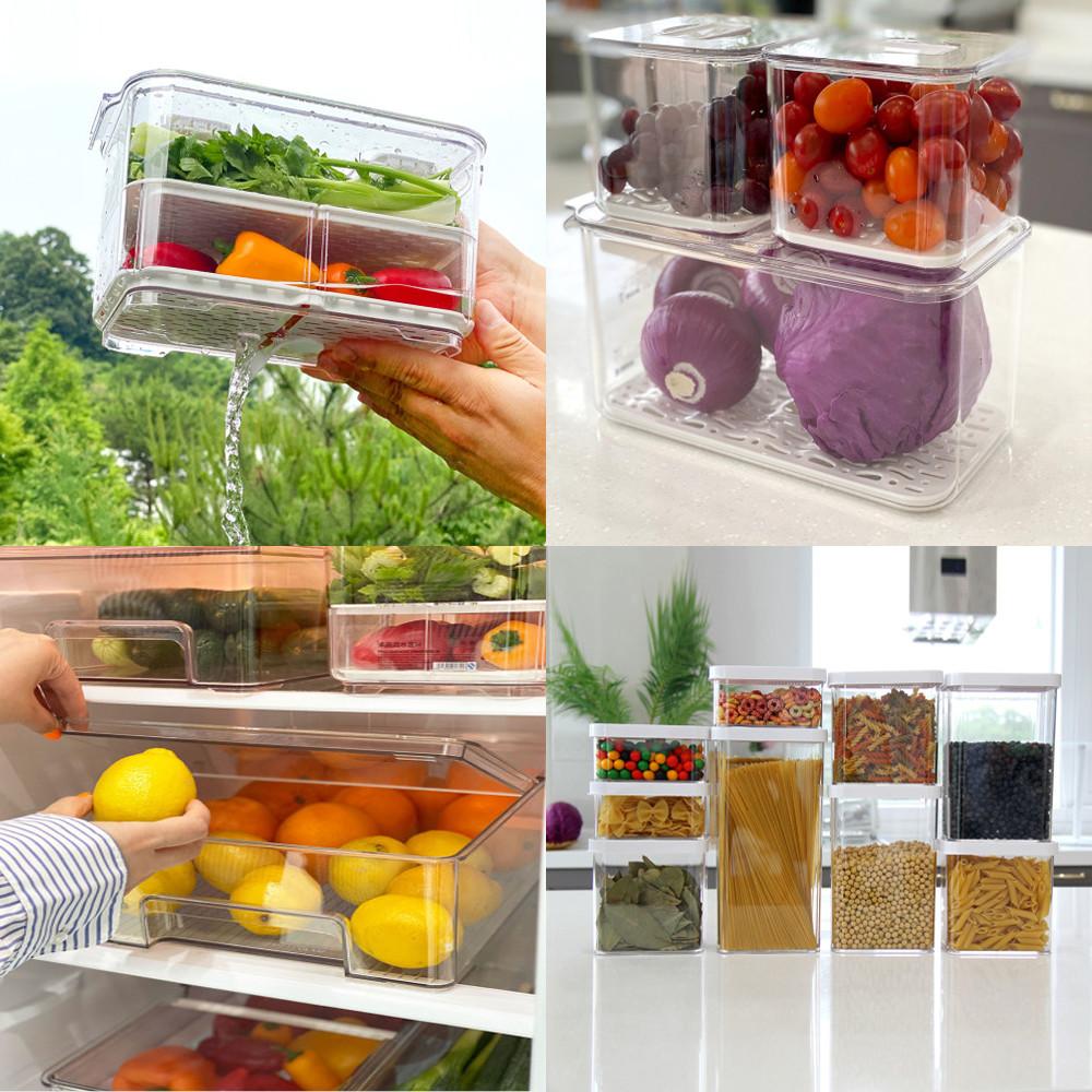 홈바내쓰 투명 냉장고정리용기 트레이 계란 파스타 음료수 보관함 공기순환 습도조절