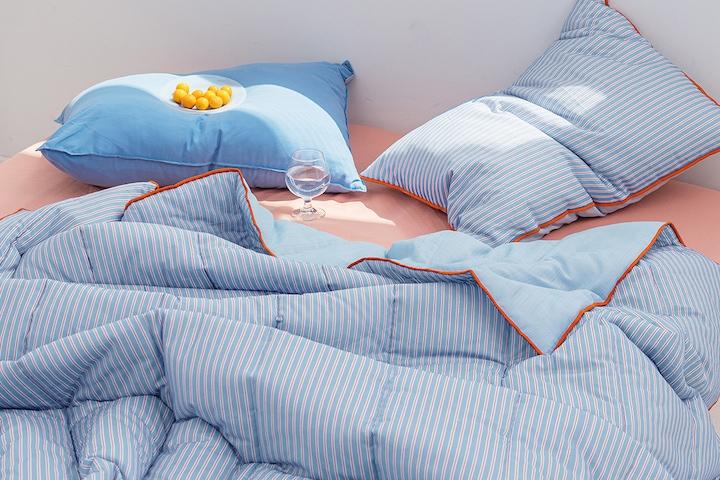 [5%쿠폰]데뮤어 스트라이프 자일리톨 순면뱀부서커 여름이불세트 SS/Q 5컬러