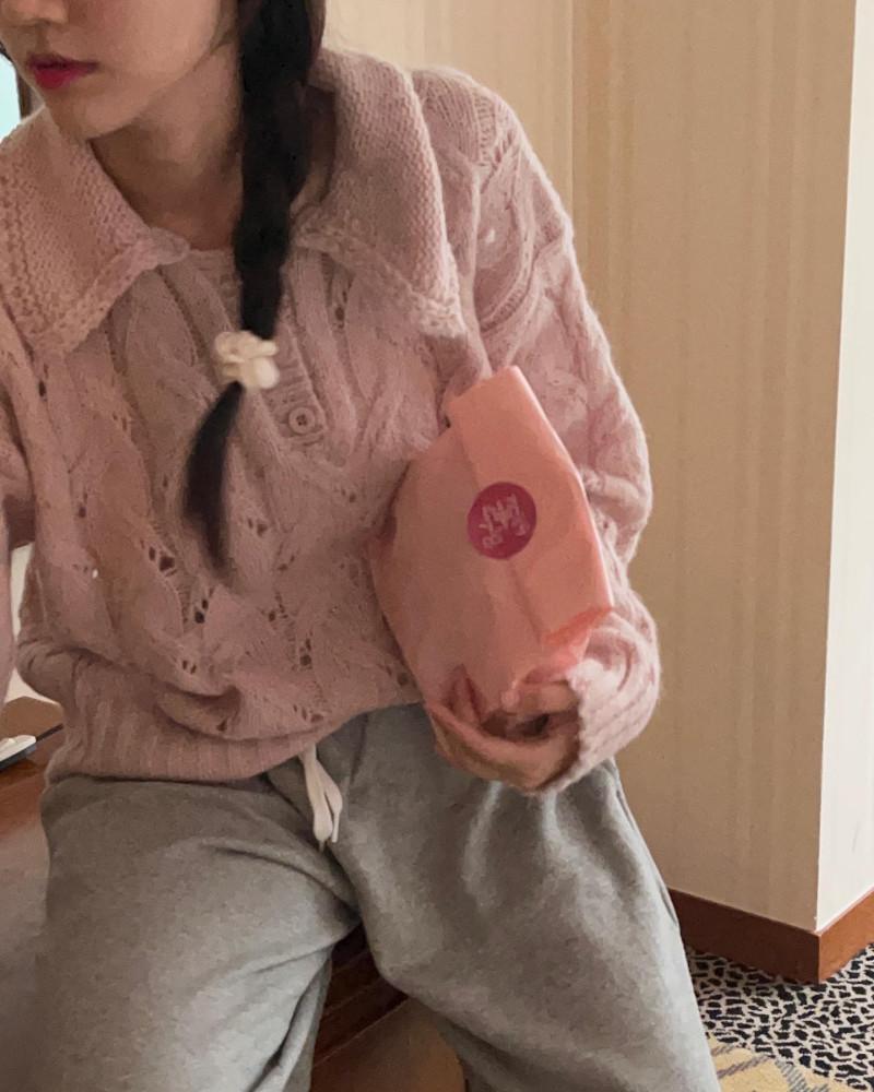 [📌무료배송]  포근 버튼 니트