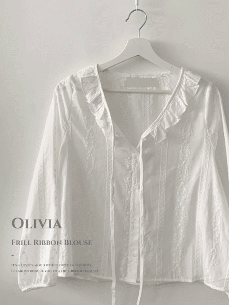 [강추] 올리비아 프릴 리본 블라우스-1C