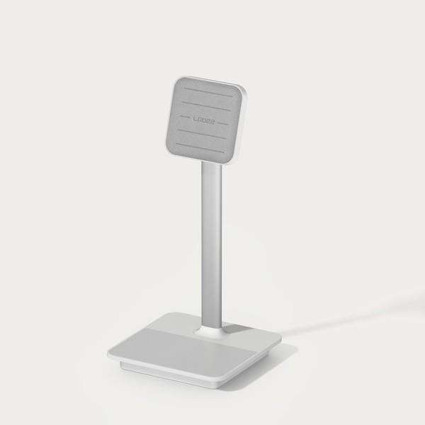 LAB22 Magnetic Phone Stand with Dual Wireless Charging - Silver