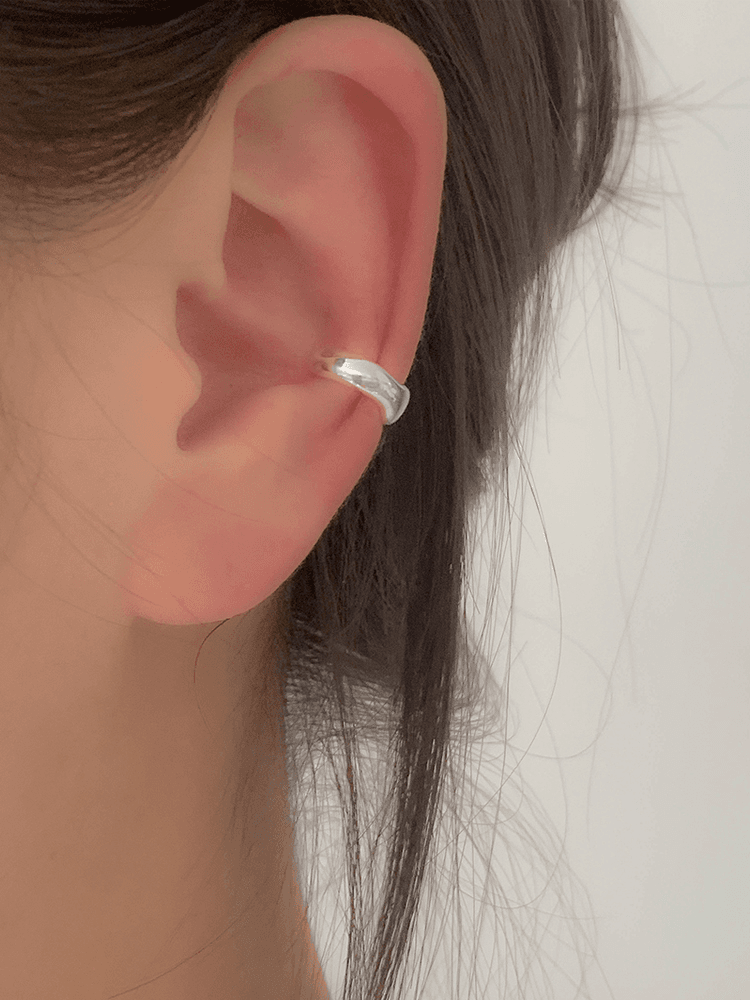 어반링 (실버925) 볼드 웨이브 두꺼운 귀찌 은 이어커프