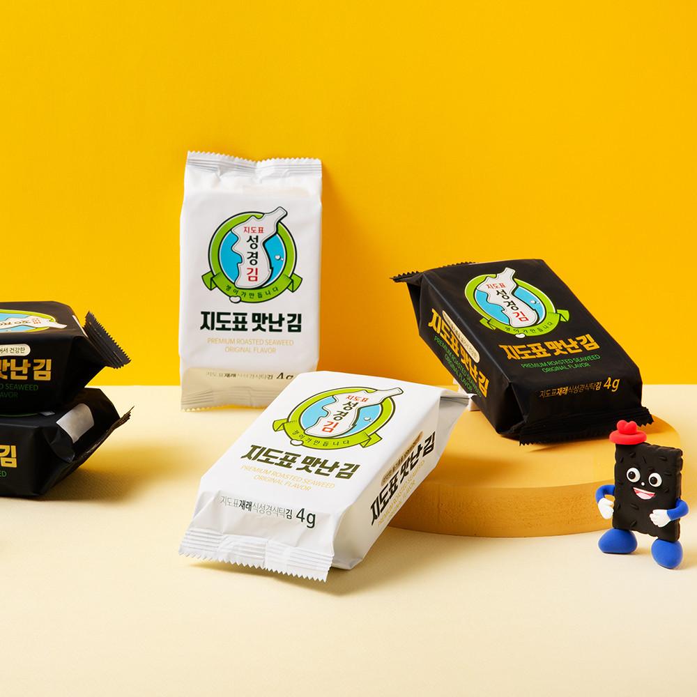 [성경김본사] 지도표맛난김 재래 도시락김 4g 총36봉 (12봉X3개)
