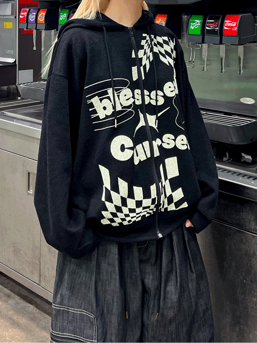 [ Unisex ] 크러쉬 골지 후드 집업