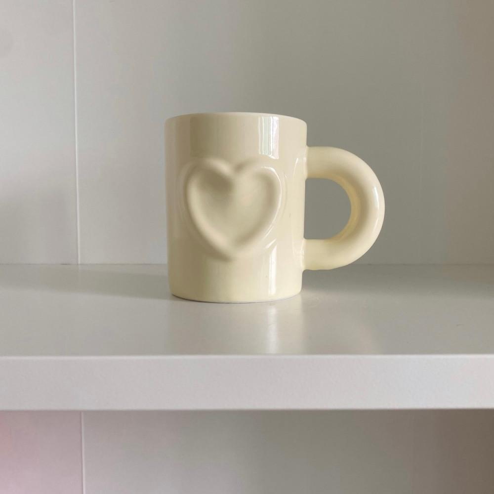 [바로배송] Soft Vanilla Heart Cup 홈카페 머그컵