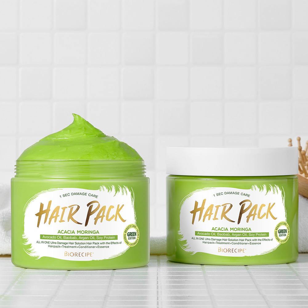 바이오레시피   고농축 단백질케어 마블헤어팩 그린에디션 1초 극손상모 헤어팩 대용량 300g