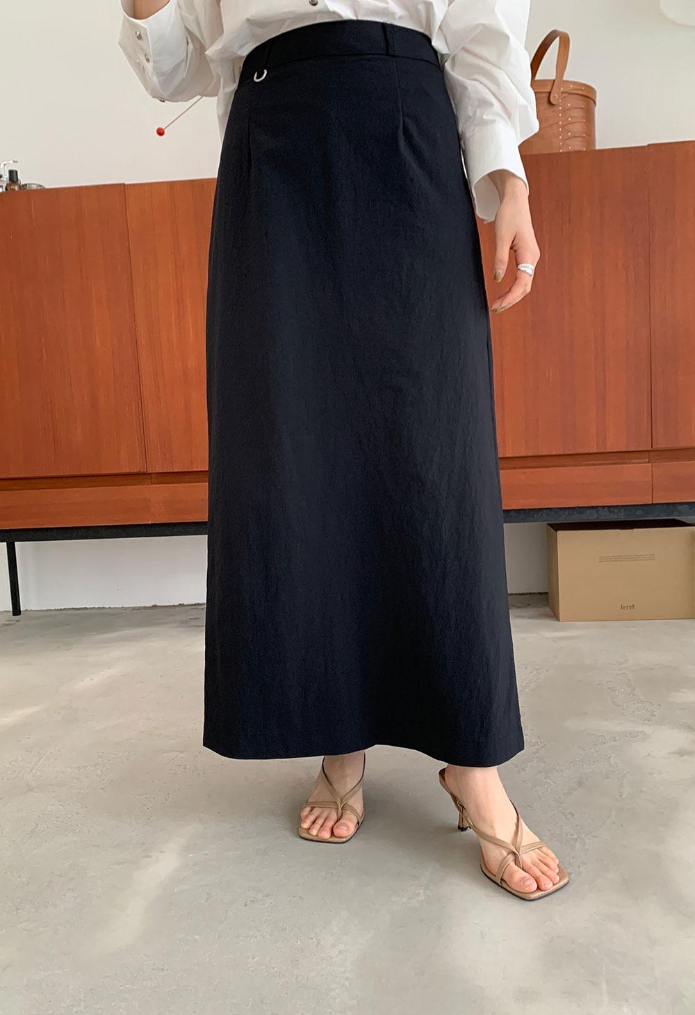 릴리즈 롱 스커트 - 딥네이비