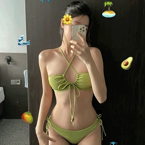 [💖블랙당일출고/고퀄리티/볼륨업/골반생성/MD추천소장]아보 볼륨업 리본끈 셔링 비키니(2colors)(캡내장,캡추가가능)휴양지룩,리조트,호캉스,바캉스,홀터넥비키니,셔링비키니