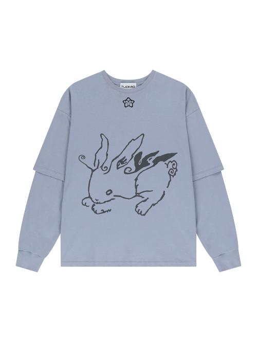 뚜오미오(TUOMIO)  BUNNY LAYERED LONG SLEEVES [BABY BLUE] - 사이즈 & 후기 | 무신사
