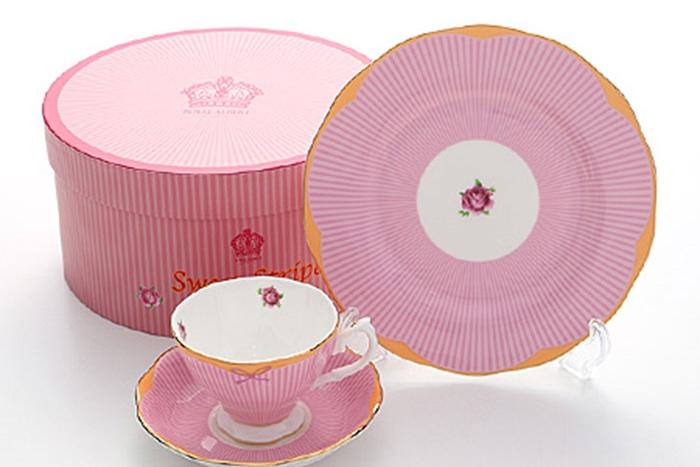 [해외] Royal Albert 캔디컬렉션 스윗 스트라이프 찻잔&접시 세트