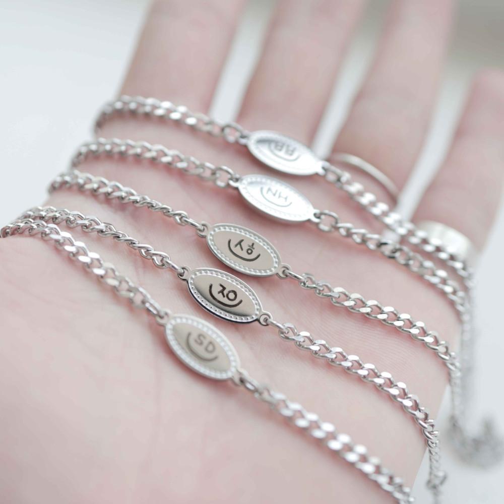 신제품 초성 팔찌 커플 우정 이니셜 각인 써지컬 선물