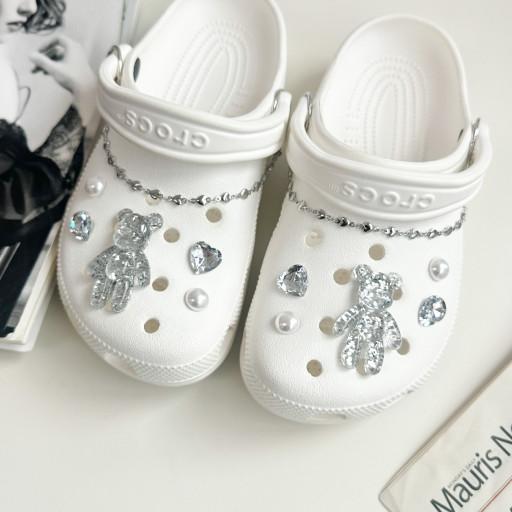 (하트체인+10pcs)곰돌이 보석 크록스 지비츠세트