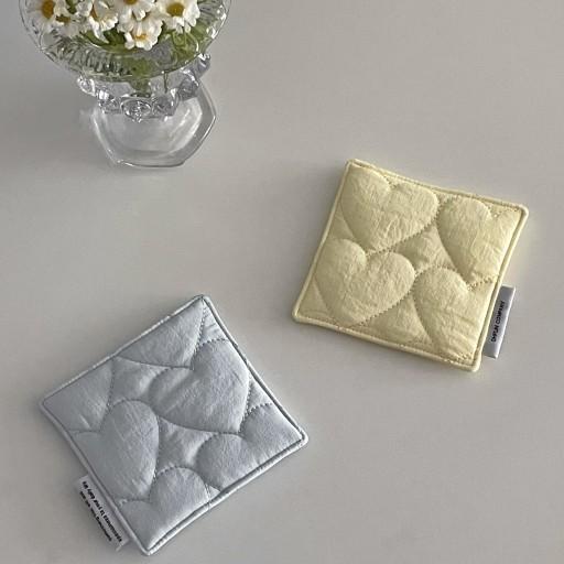 하트💛 누빔 티코스터 컵받침
