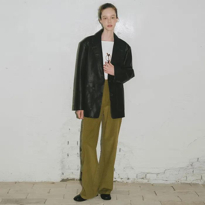 [5차 REORDER] MOST CORDUROY SEMI WIDE PANTS [OLIVE] / 3COLOR