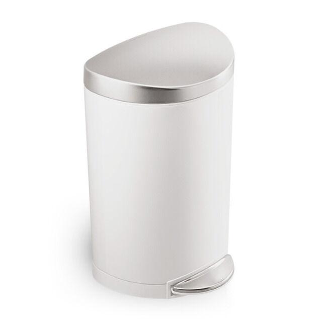 [Simplehuman]심플휴먼 디럭스 세미라운드 휴지통_10L_화이트 SPH-CW1867