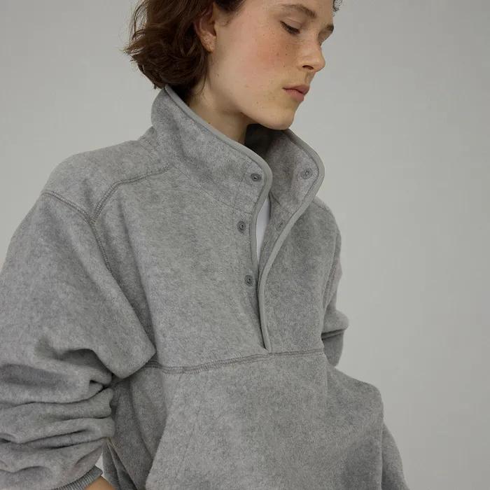 [7th][사이즈 추가] Teddy fleece anorak_melange grey