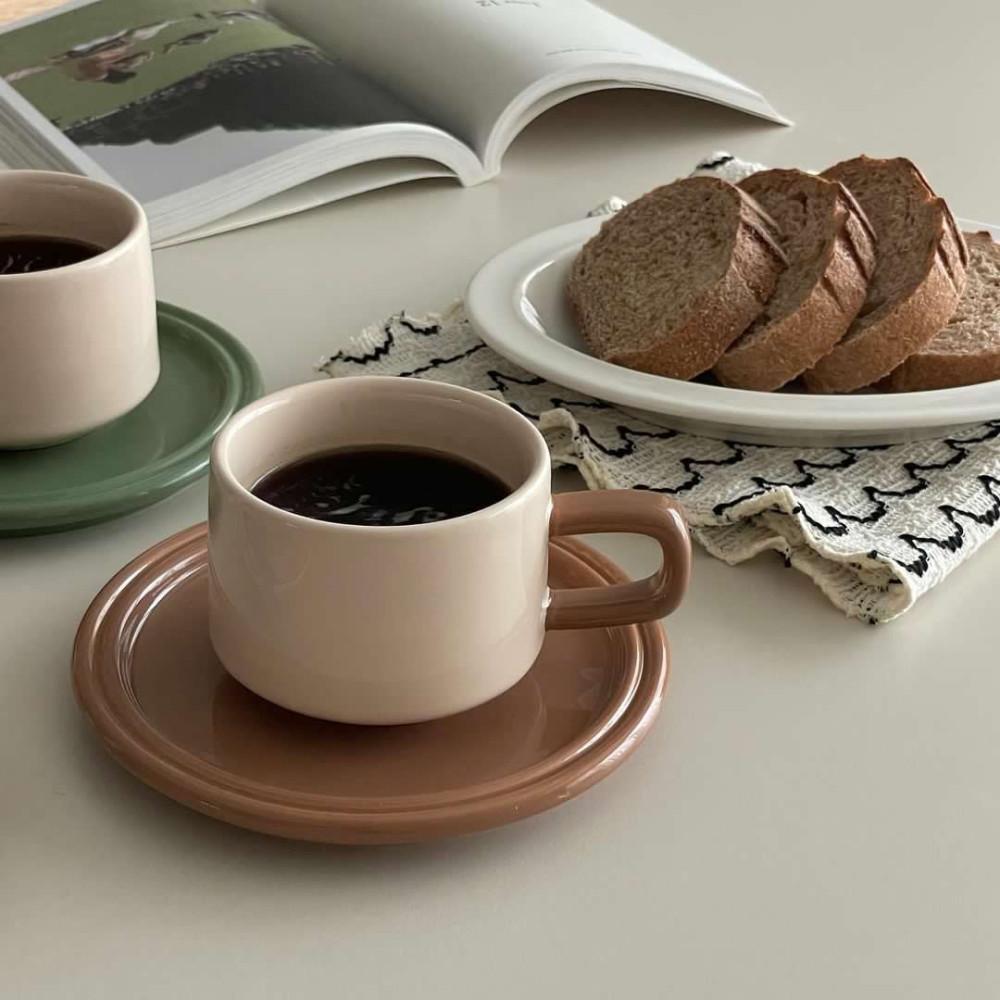 [테이스티드] 투톤 컬러 찻잔 세트 예쁜컵 홈카페 세라믹 커피잔 머그컵