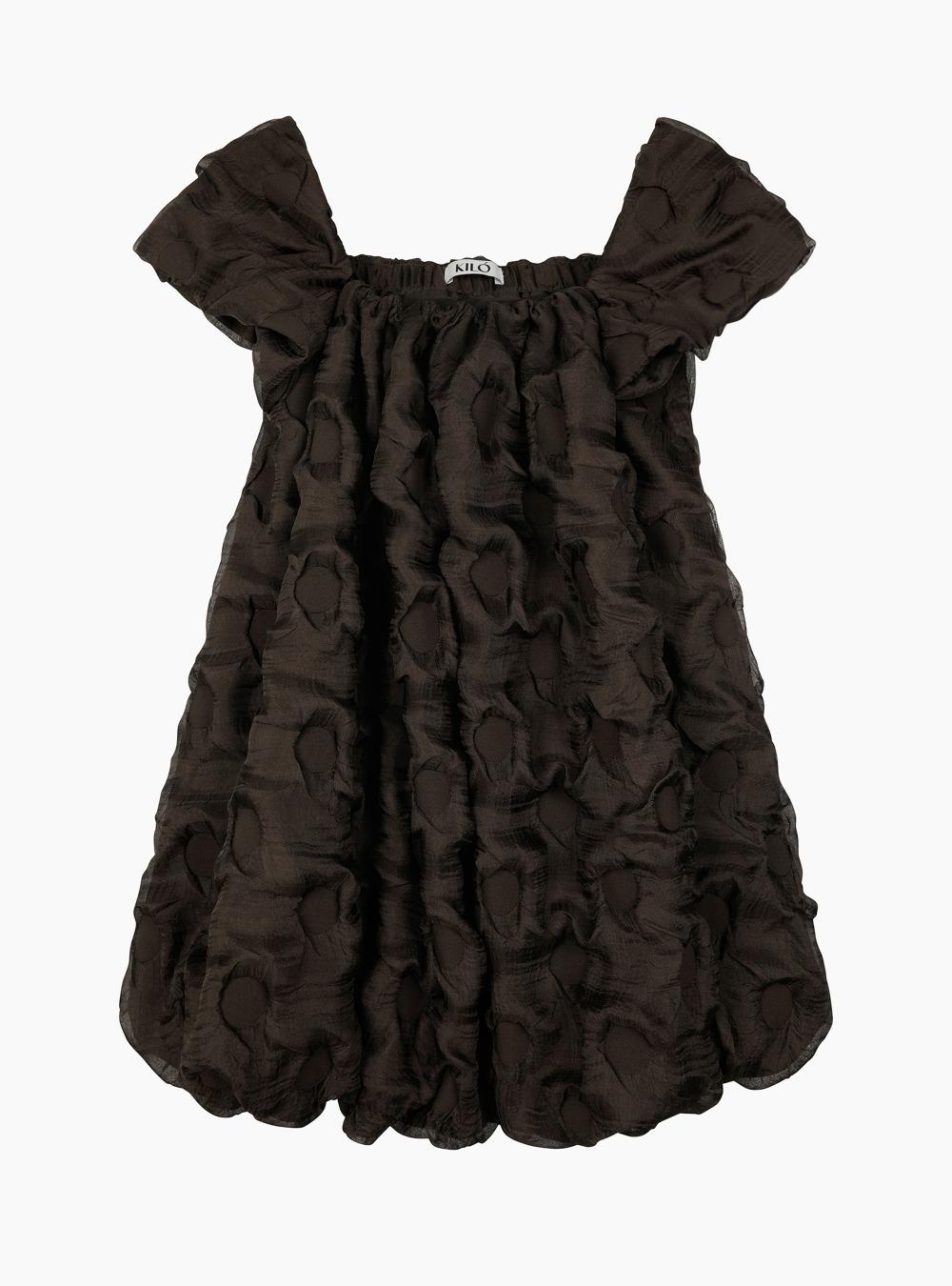 BUBBLE DRESS (BROWN)