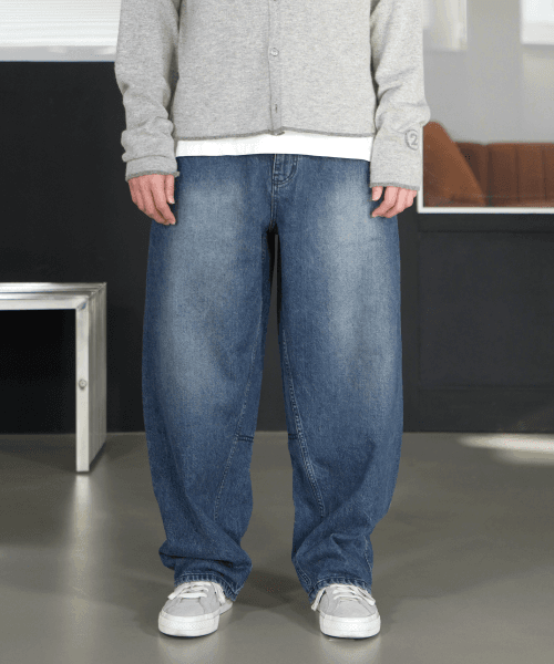 [데일리룸 x AETH] Loose Curved Jean_Indigo