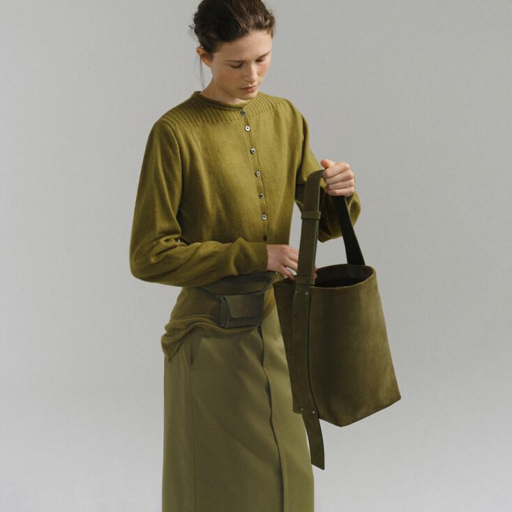 bolt suede bag (olive) _ from Italy