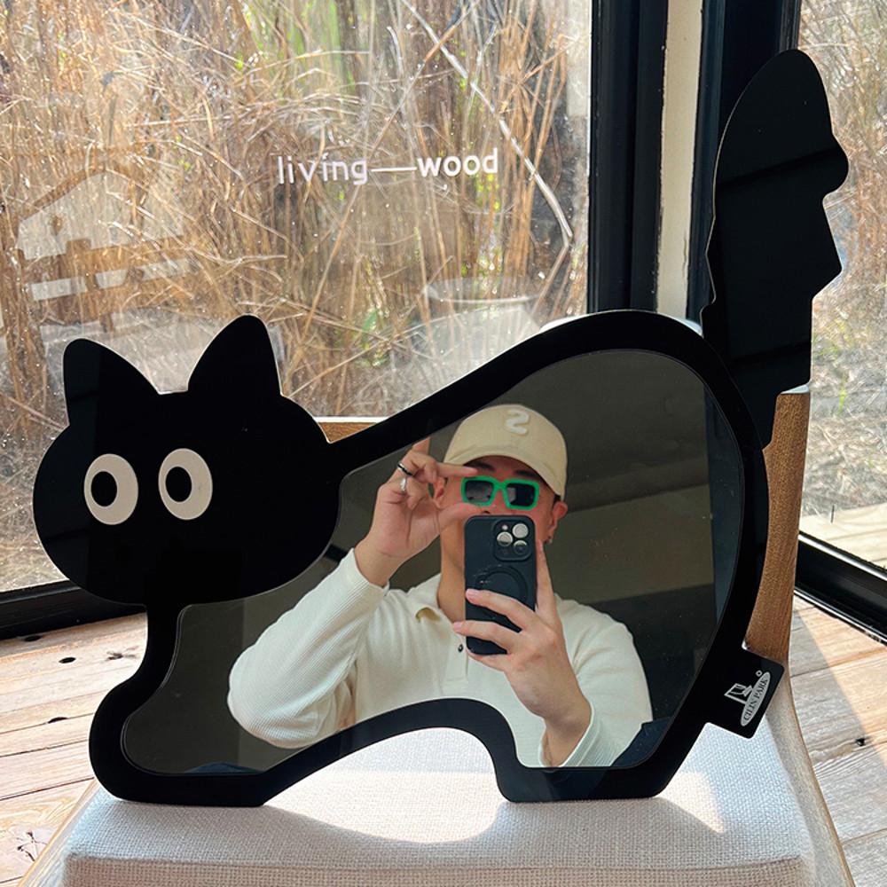 블랙캣 아크릴 거울 귀여운 비정형 카페거울