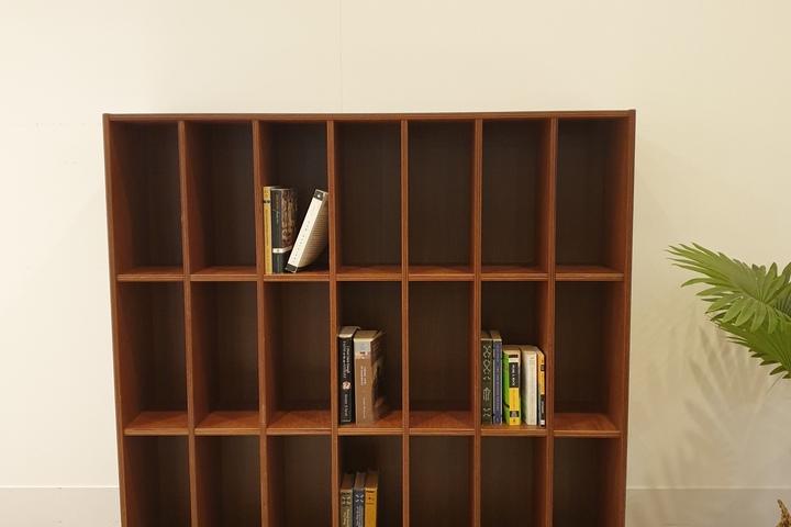 라왕합판책장 합판가구 2단 낮은책장 거실 원목책장 빈티지가구(3단7칸)