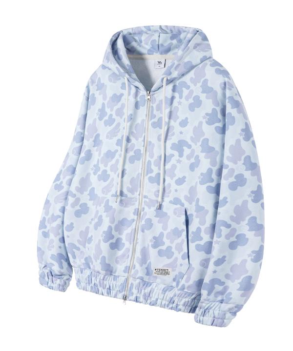 앤젤 카모 후드 집업_블루