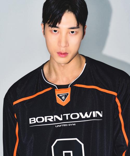 LINE TAPING RUGBY LONG SLEEVE [BLACK]