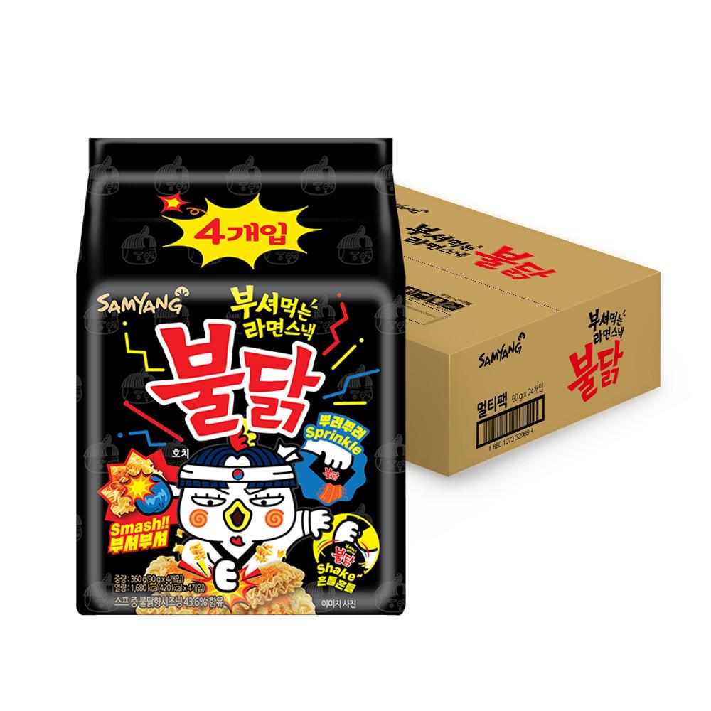 [삼양식품] 부셔먹는 라면스낵 불닭 90g x 24입 [원산지:하단 제품상세정보 원산지표시 참조]