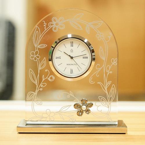 미키모토 크리스탈&천연진주 테이블 시계